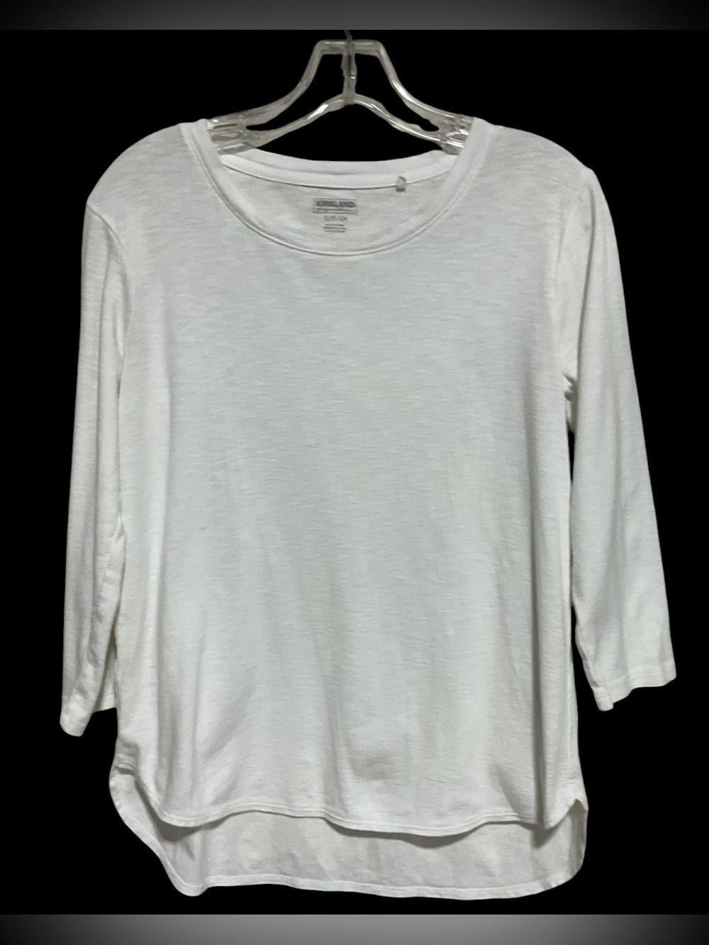 Kirkland Signature White Layered Hem Top | Women’s Small